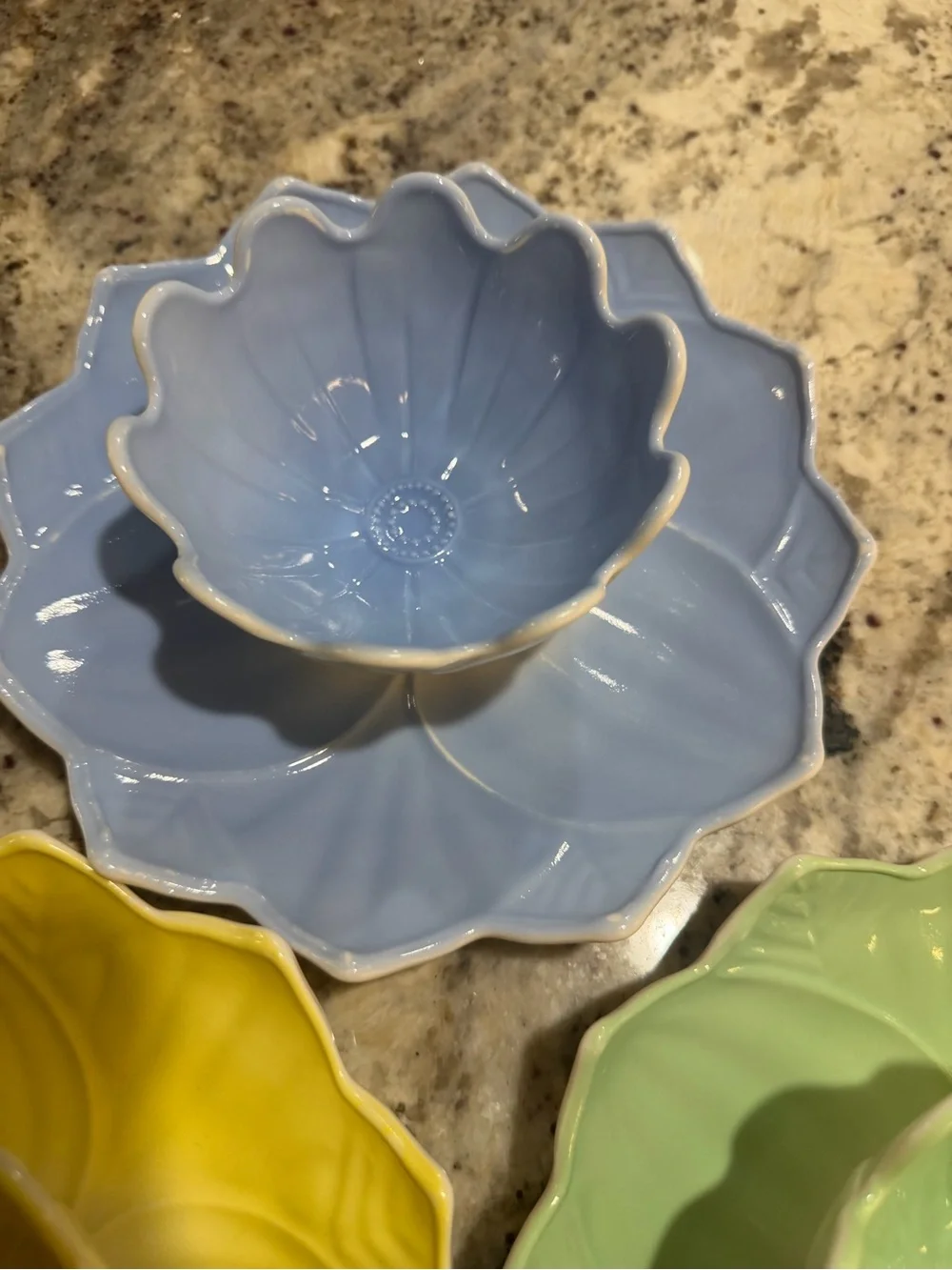 Pastel Flower Plates & Bowls Set of 10, Floral Petal Dinnerware, Cottagecore